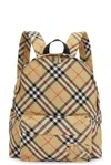 Burberry Men's "check" Backpack In Sand