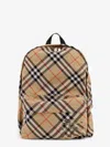 Burberry Check Pattern Backpack With Front Pocket In Sand