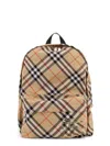 Burberry Essential Backpack With Check Pattern In Yellow