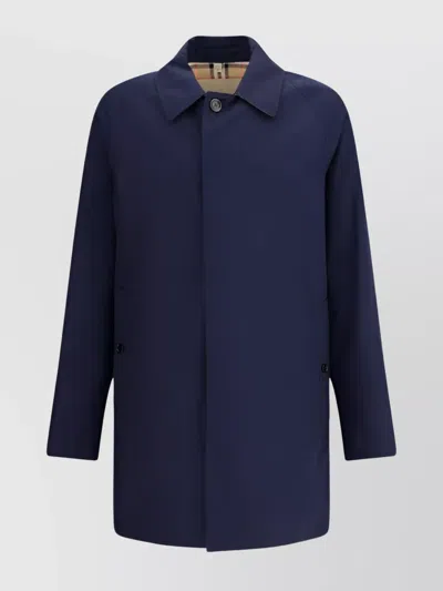 Burberry Essential Waterproof Jacket With Adjustable Cuffs In Blue