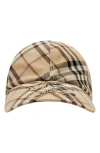 Burberry Neutral Checked Ekd Cap In Alabaster