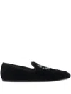Burberry Quilted Velvet Estate Slippers In Black
