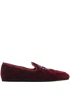 Burberry Quilted Velvet Estate Slippers In Burgundy