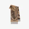 Burberry Etched Knight Cashmere Scarf In Sand