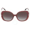 Burberry Eugenie Grey Gradient Butterfly Ladies Sunglasses Be4374f 40228g 55 In Grey/red