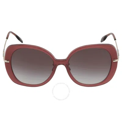 Burberry Eugenie Grey Gradient Butterfly Ladies Sunglasses Be4374f 40228g 55 In Brown