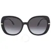 Burberry Eugenie Grey Gradient Square Ladies Sunglasses Be4374f 30018g 55 In Black / Grey