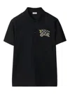 Burberry Evan Ekd Check Cotton Polo Shirt Clothing In Black