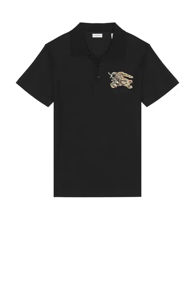Burberry Evan Ekd Polo In Black