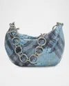 Burberry Eve Check Chain Pouch Shoulder Bag In Skylark Check