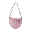 Burberry Eve Wallet On Chain - Metal - Pink In Pink