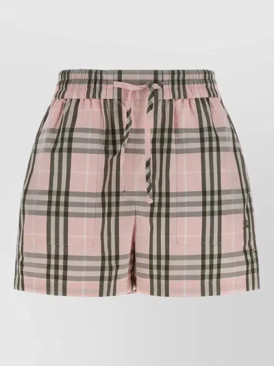 Burberry Evelyn Check Shorts Featuring Side Pockets In Pink