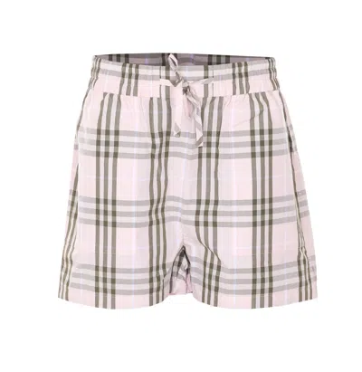 Burberry Evelyn Check Shorts In Pink