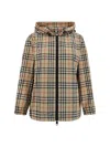 Burberry Everton Checked Zip-up Jacket In Neutrals