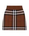 Burberry Exaggerated Check Jacquard Mini Skirt In Brown