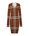 Burberry Exaggerated-check Jersey Dress In Brown