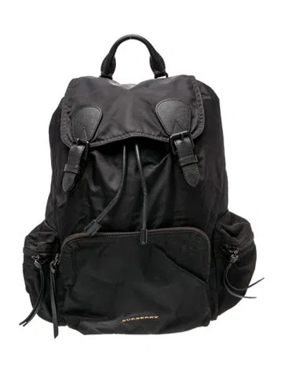 Pre-owned Burberry Exploded Check Backpack In Black