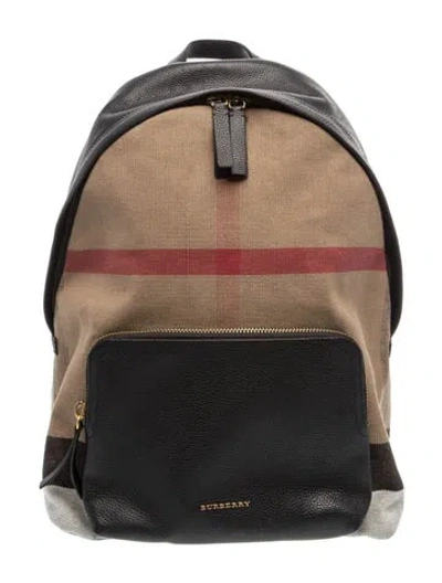Pre-owned Burberry Exploded Check Backpack In Black
