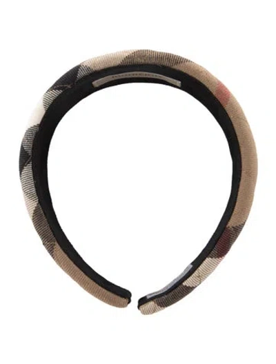 Pre-owned Burberry Exploded Check Headband In Brown