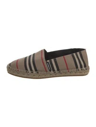 Pre-owned Burberry Exploded Check Pattern Canvas Espadrilles In Neutral