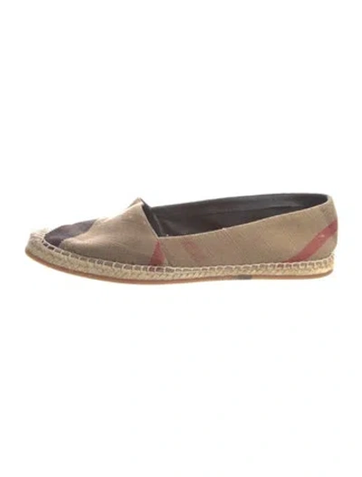 Pre-owned Burberry Exploded Check Pattern Canvas Espadrilles In Neutral