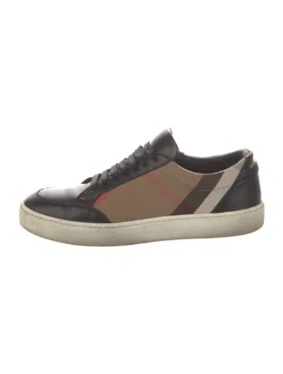 Pre-owned Burberry Exploded Check Pattern Canvas Sneakers In Black