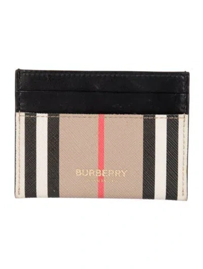 Pre-owned Burberry Exploded Check Pattern Card Holder In Black