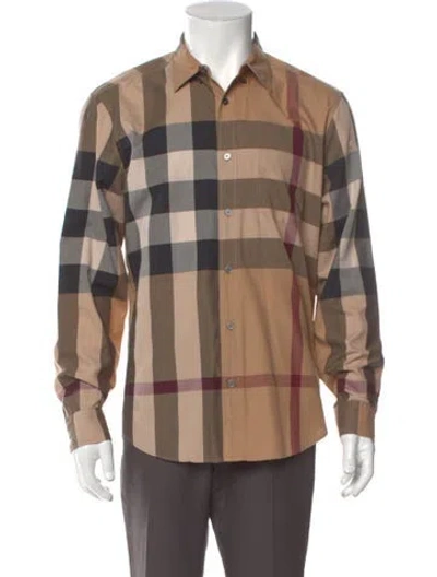 Pre-owned Burberry Exploded Check Pattern Long Sleeve Shirt In Neutral