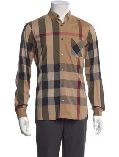 Pre-owned Burberry Exploded Check Pattern Long Sleeve Shirt In Neutral