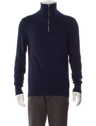 Pre-owned Burberry Exploded Check Pattern Mock Neck Pullover In Black