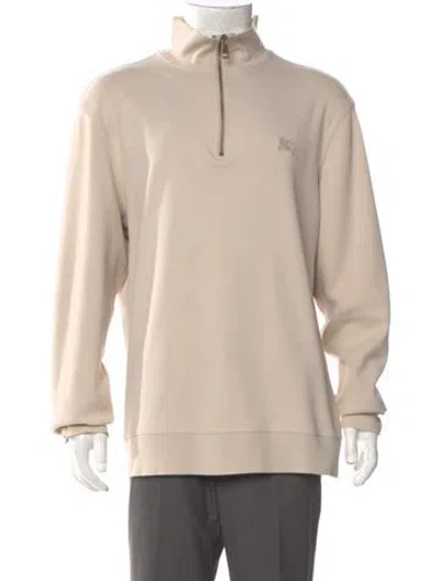 Pre-owned Burberry Exploded Check Pattern Mock Neck Sweatshirt In Neutral