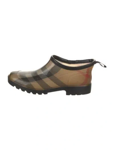 Pre-owned Burberry Exploded Check Pattern Rubber Rain Boots In Neutral