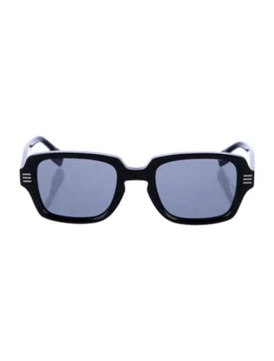 Pre-owned Burberry Exploded Check Pattern Square Sunglasses In Black