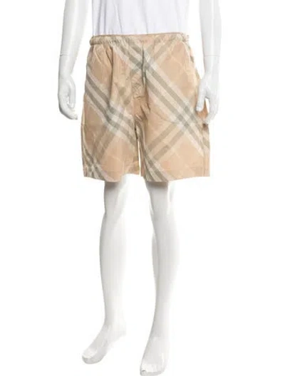 Pre-owned Burberry Exploded Check Pattern Swim Trunks W/ Tags In Neutral