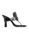 Burberry Black Leather Bay Heeled Sandals