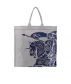 Burberry Navy Medium Ekd Canvas Tote In Gray