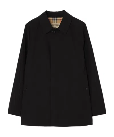 Burberry Extra-short Gabardine Camden Car Coat In Black