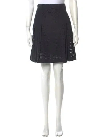 Pre-owned Burberry Eyelet Trim Knee-length Skirt In Black