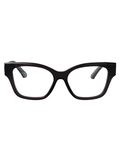 Burberry Eyewear Round-frame Glasses In Check Black