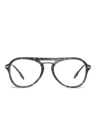 Burberry Eyewear Bailey Check-pattern Glasses In Gray