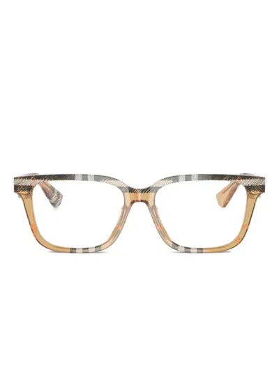 Burberry Eyewear Be 2425d Check Square Glasses In Brown