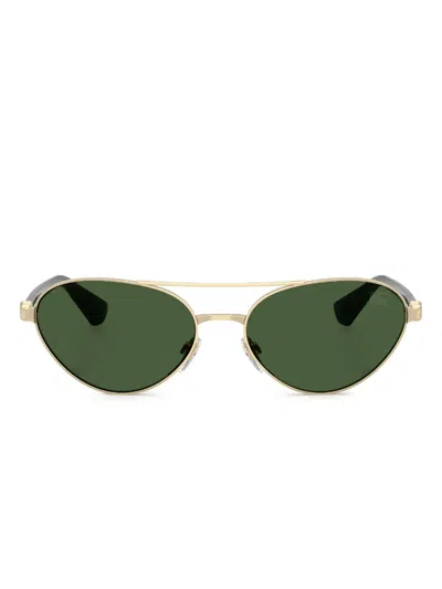 Burberry Eyewear Be3165 Pilot-frame Sunglasses In Gold