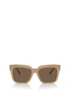 Burberry Eyewear Monogram-plaque Wayfarer Sunglasses In Beige