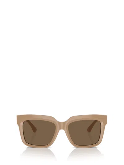 Burberry Eyewear Monogram-plaque Wayfarer Sunglasses In Beige