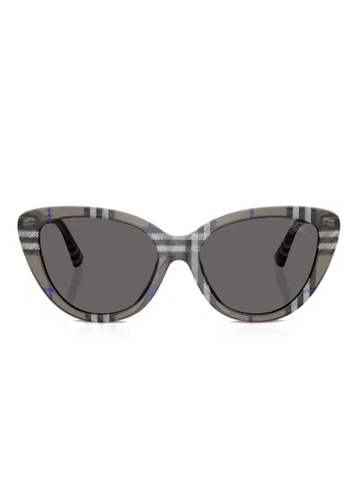 Burberry Eyewear Check Cat-eye Sunglasses In Gray