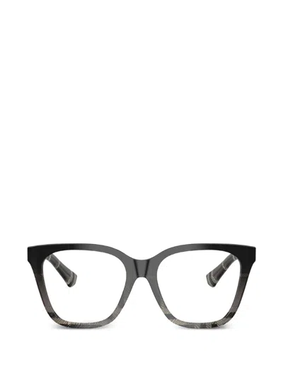 Burberry Eyewear Check Frame Glasses In Black