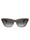 Burberry Eyewear Check-pattern Cat-eye Sunglasses In Black