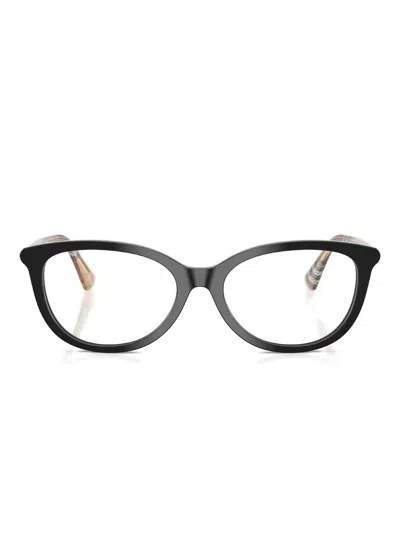Burberry Eyewear Check-pattern Frames In Black