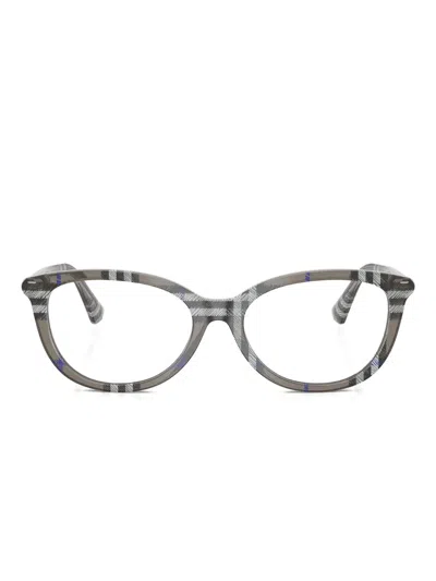 Burberry Eyewear 格纹镜框眼镜 In Gray