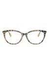 Burberry Eyewear Check-pattern Round-frame Glasses In Multi
